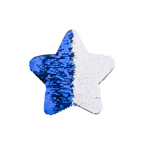 Patch paillettes stella bicolore da sublimare - blu