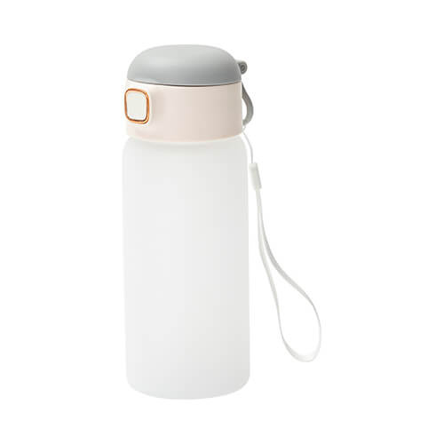 Bottiglia per bambini da 450 ml con cannuccia in silicone per sublimazione - grigia