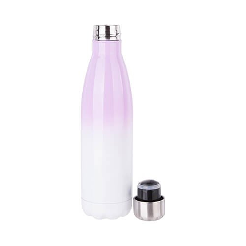 Borraccia bevande 500 ml - bianca / viola - Stampa sublimatica a trasferimento termico
