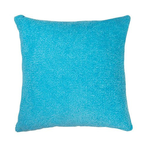 Fodera in peluche 40 x 40 cm per sublimazione - bianca e cielo blu