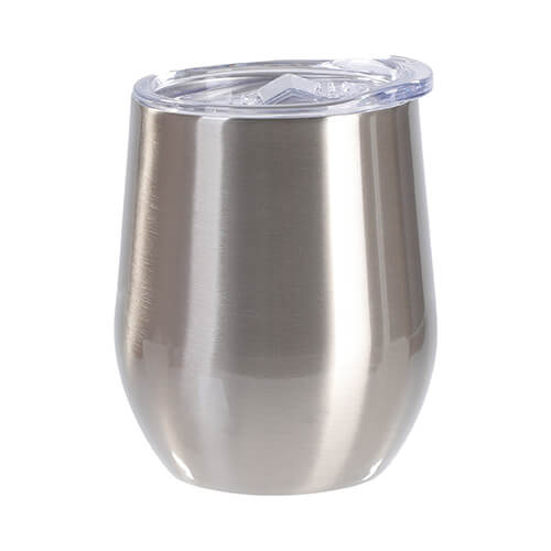 Tazza per vin brulè 260 ml per sublimazione - argento con foro per bere chiuso