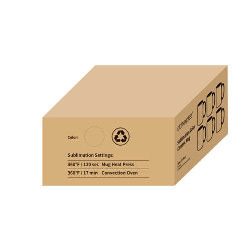 Set di 6 tazze Funny 330 ml di JS Coating con interno arancione e occhiello per sublimazione