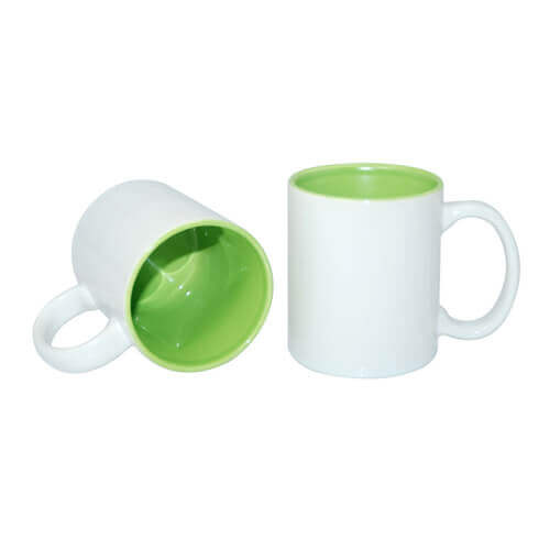 Tazza 330 ml con l'interno verde chiaro Sublimazione Termostampa