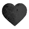 Paillettes bicolore per sublimazione e applicazione su tessuti - cuore Nero 22 x 19,5 cm su sfondo bianco