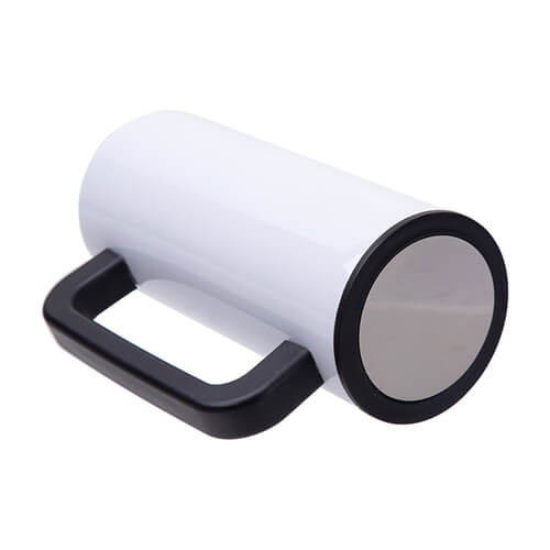 Tazza da 360 ml con manico in plastica per sublimazione - bianco