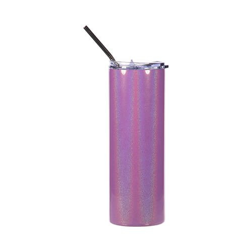 Tazza da 600 ml con cannuccia per sublimazione - Viola iridescente
