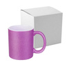 Tazza 330 ml con glitter viola con la scatola Sublimazione Termostampa