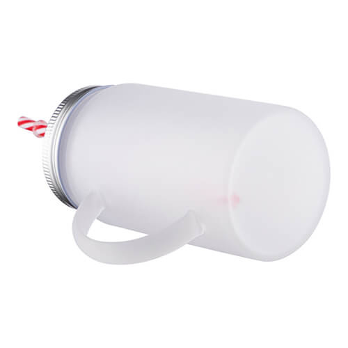 Mason Jar Tazza da 500 ml con cannuccia per sublimazione - vetro congelato