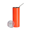 Tazza da 600 ml con cannuccia per sublimazione - arancione neon