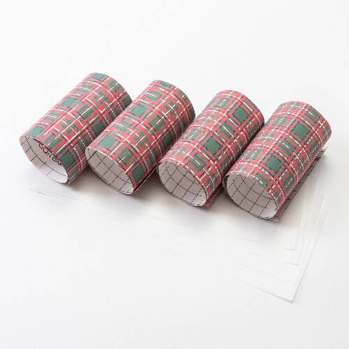 Foglio trasferibile Xmas Plaid 1 30,5 x 11,4 cm - 4 pz.