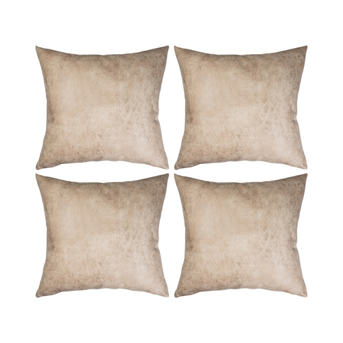 Set di 4 federe in pelle 40 x 40 cm da stampare - marrone chiaro