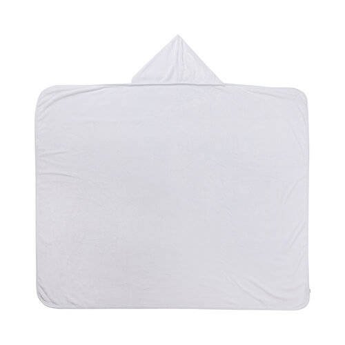 Coperta Minky con cappuccio 150 x 130 cm per sublimazione - bianca