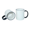 Tazza 330 ml con il manico nero Sublimazione Termostampa