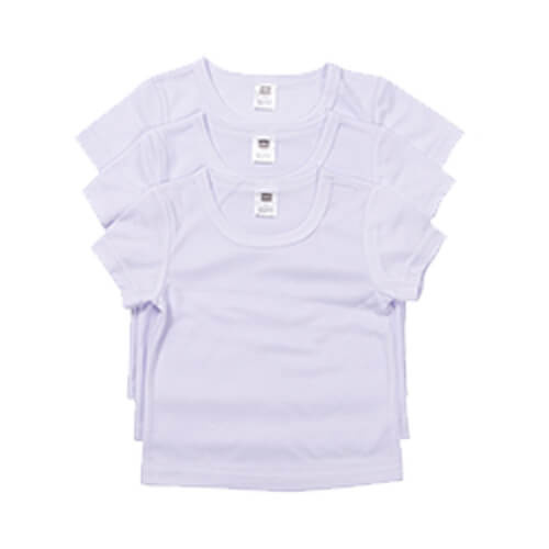 T-shirt a maniche corte per bambini per sublimazione - bianca