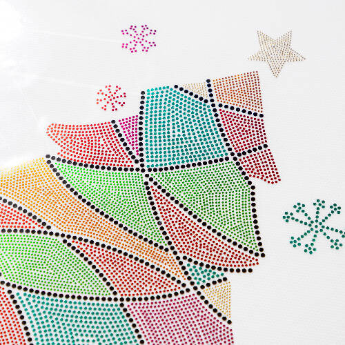 Foglio con zirconi per trasferimento termico - albero di Natale