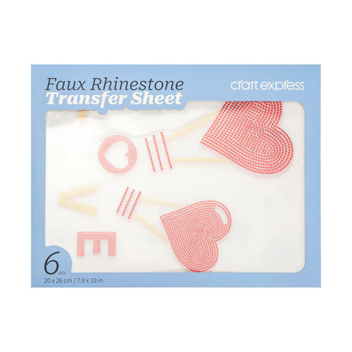 Un set di fogli con zirconi per trasferimento termico - Love