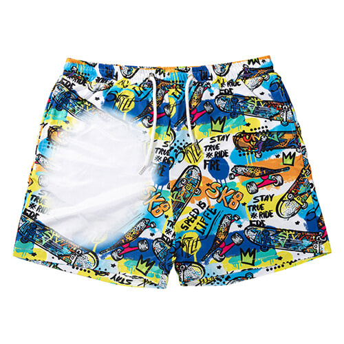 Pantaloncini da spiaggia sublimati da uomo - skateboard
