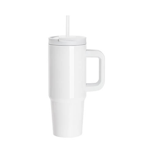 Tazza da 900 ml con cannuccia e manico bianco per sublimazione - bianco