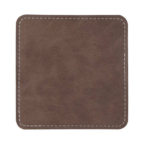 Sottotazza quadrato in pelle per sublimazione - grigio