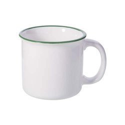 Tazza in ceramica, smaltato 300 ml Sublimazione Termostampa - bianco con bordo verde