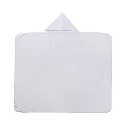 Coperta Minky con cappuccio 150 x 130 cm per sublimazione - bianca