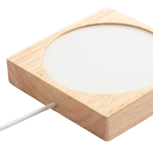Base quadrata in legno per lampada a LED