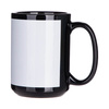 Tazza nera 450 ml con cornice bianca per sublimazione