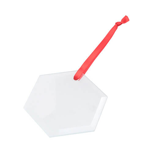 Ciondolo albero di Natale in vetro per sublimazione - piccolo esagono