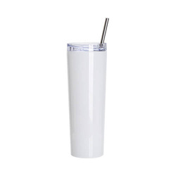 Tazza da 900 ml con coperchio a prova di perdite e cannuccia per sublimazione - bianco