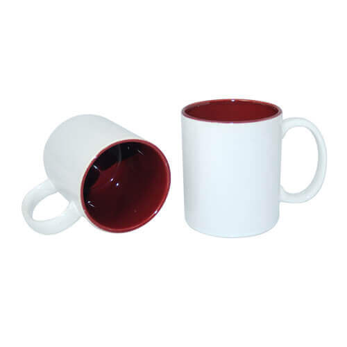 Tazza 330 ml con l'interno rosso scuro Sublimazione Termostampa