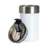 Tazza in acciaio inox da 400 ml con coperchio con sportello per sublimazione - bianco