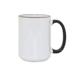 Tazza MAX 450 ml con il manico nero Sublimazione Termostampa