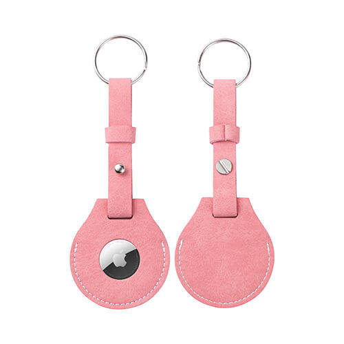 Portachiavi in pelle con cintura / custodia AirTag per sublimazione - rosa