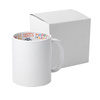 Tazza da 330 ml con interno HAPPY HOLIDAYS per sublimazione con una scatola di cartone