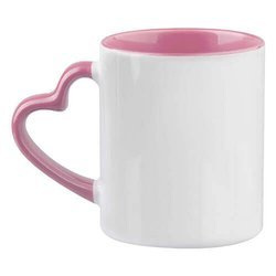 Tazza FUNNY con manico cuore Sublimazione Termostampa - rosa