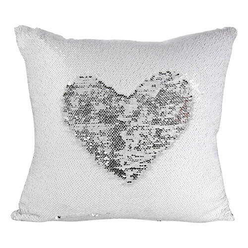 Federa 40 x 40 cm con paillettes per sublimazione - bianca