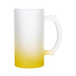 Tazza da 470 ml in vetro smerigliato per sublimazione - sfumatura gialla