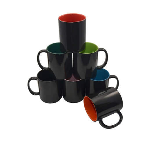Tazza Magico – nero con l’interno arancione Sublimazione Termostampa