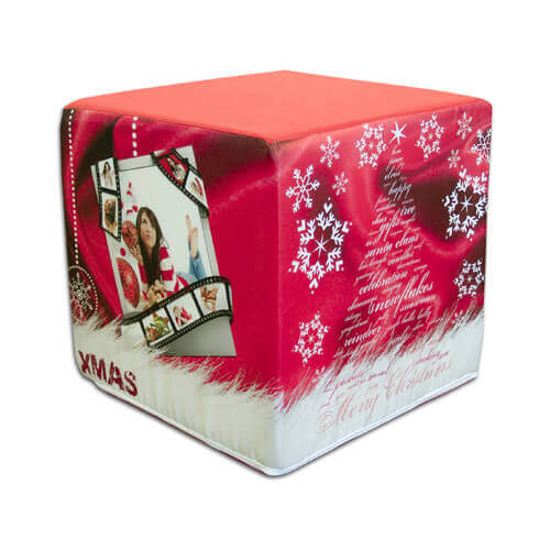 Federa in raso bicolore per pouf quadrato per sublimazione - XMAS