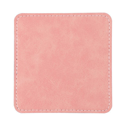 Sottotazza quadrato in pelle per sublimazione - rosa