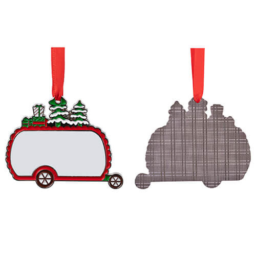 Ciondolo albero di Natale in metallo per sublimazione - campeggio