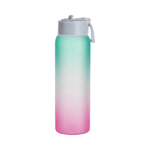 Borraccia sportiva in vetro satinato da 950 ml per sublimazione - rosa-verde