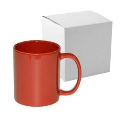 Tazza Full Color rosso, lucido, con la scatola Termostampa