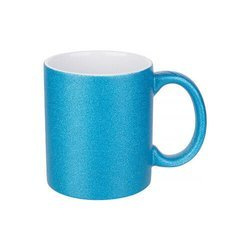 Tazza 330 ml con glitter blu Sublimazione Termostampa