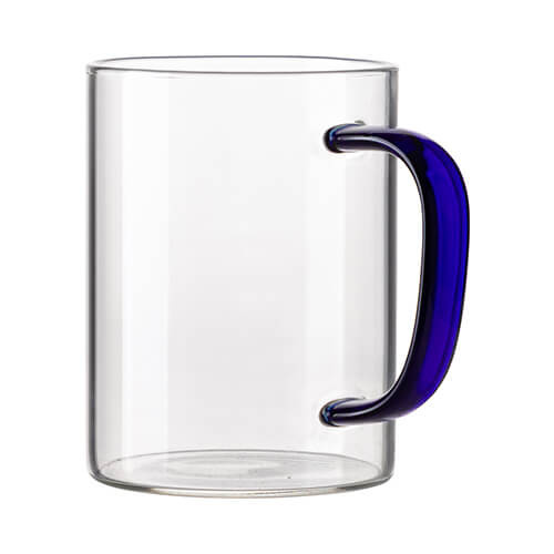 Vetro da 450 ml con manico blu navy per sublimazione
