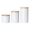 Contenitore in ceramica da 480 ml con coperchio in legno per sublimazione