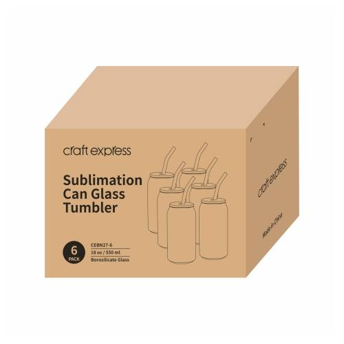 Set di 6 bicchieri da 550 ml con cannuccia e coperchio in bambù per sublimazione