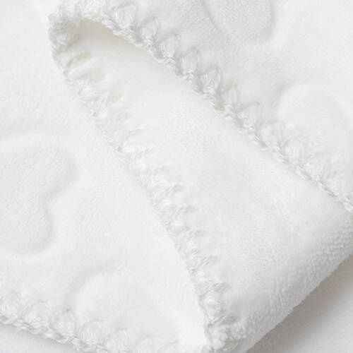 Coperta Minky con cuori per sublimazione - bianca