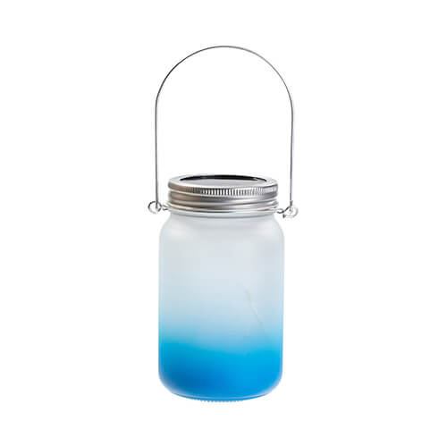 Lanterna da 450 ml con manico in metallo - sfumatura Blu 