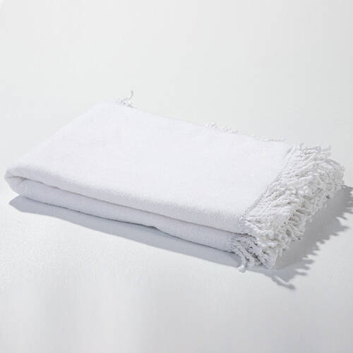 Asciugamano 152 x 76 cm con frange per sublimazione - bianco